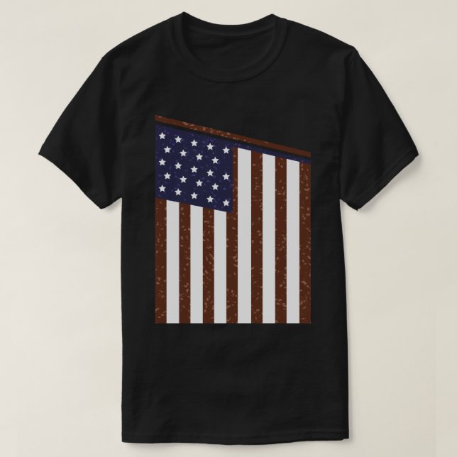Patriotic American Flag T-Shirt (Design Front)