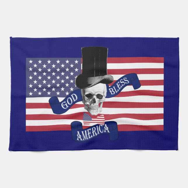 Patriotic American flag Tea Towel (Horizontal)