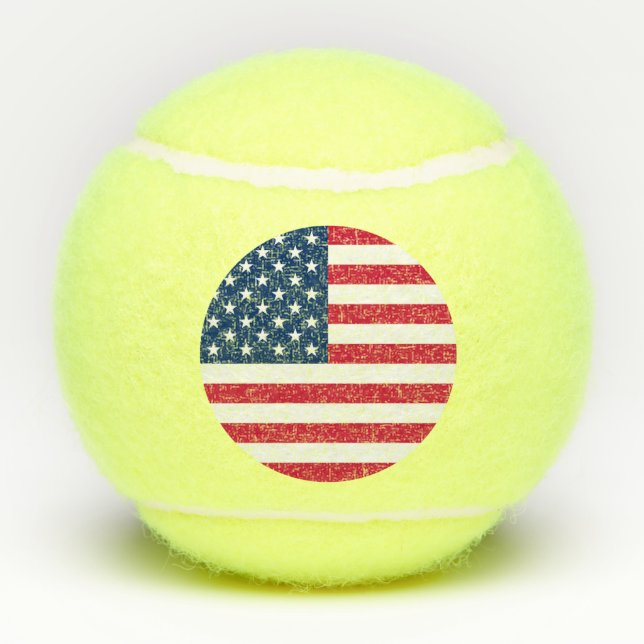 Patriotic American Flag Tennis Balls (Back)