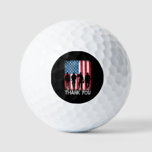 Patriotic American Flag Thank You For Golf Balls