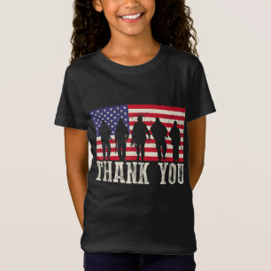 Patriotic American Flag Thank You For Men Women Ki T-Shirt