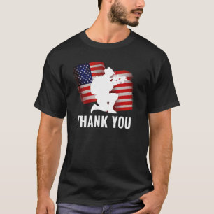 Patriotic American Flag Thank You Veteran Memorial T-Shirt