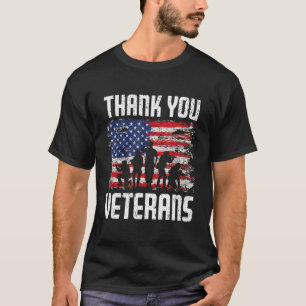 Patriotic American Flag Thank You Veterans Day Men T-Shirt