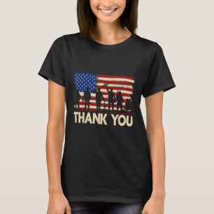 Patriotic American Flag Thank You Veterans T-Shirt
