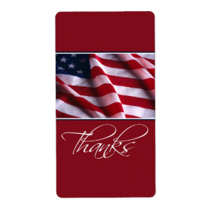 Patriotic American Flag Thanks in Red