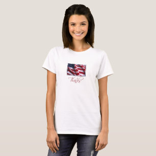 Patriotic American Flag Thanks in Red T-Shirt