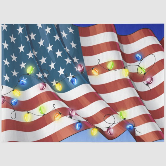 Patriotic American Flag Tissue Paper (Front)