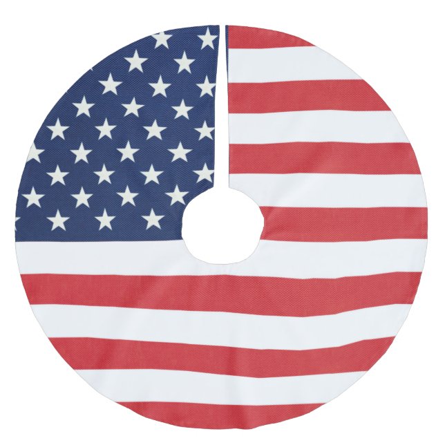 Patriotic American Flag Tree Skirt (Front)