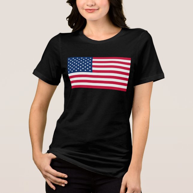 Patriotic American Flag Tri-Blend Shirt (Front)