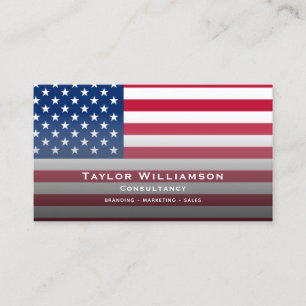Patriotic American Flag USA America Veteran Simple Business Card