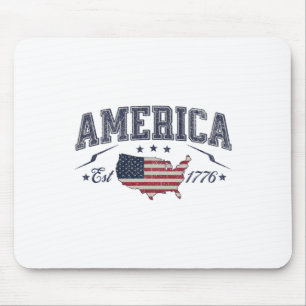 Patriotic American Flag Usa Est 1776 4th Of July A Mouse Pad