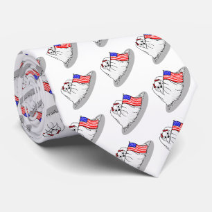 Patriotic American Flag USA Maltese Dog - Cute Tie