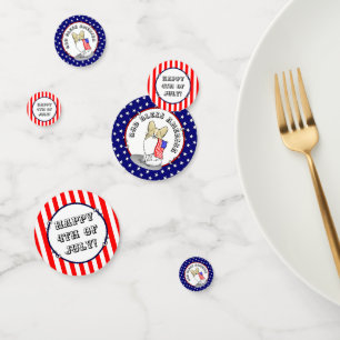 Patriotic American Flag USA Papillon (lemon) Cute Confetti