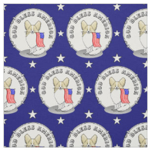 Patriotic American Flag USA Papillon (lemon) Cute Fabric