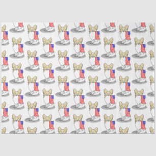 Patriotic American Flag USA Papillon (lemon) Cute Tissue Paper