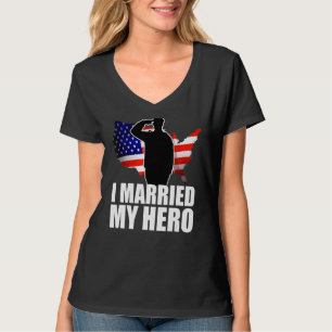 Patriotic American Flag Veteran Military Wife Supp T-Shirt