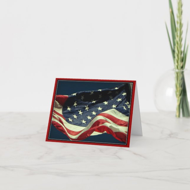 Patriotic American Flag Veterans Day Notecard (Front)