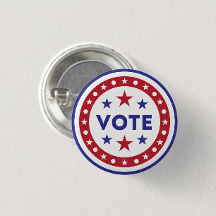 Patriotic American Flag Vote 3 Cm Round Badge
