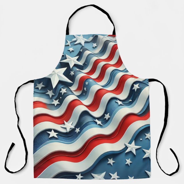 Patriotic American Flag Wave Apron (Front)