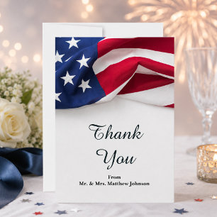 PATRIOTIC American Flag Wedding Thank You Card