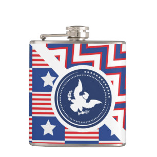 Patriotic American Flag with Eagle Hip Flask