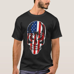 Patriotic American Flag with Skull Bundle for Men  T-Shirt