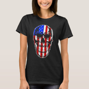 Patriotic American Flag with Skull Bundle for Men T-Shirt