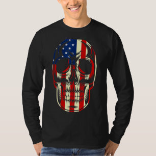 Patriotic American Flag with Skull Bundle for Men T-Shirt