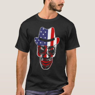 Patriotic American Flag with Skull Bundle for Men  T-Shirt