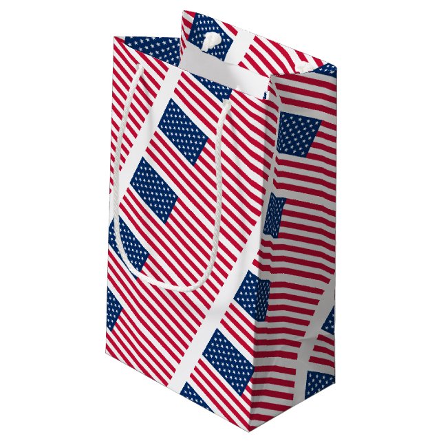 Patriotic American Flags Gift Bag (Back Angled)