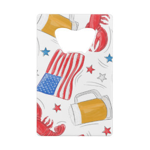 Patriotic American Flags Lobsters Beers Stars