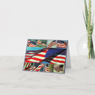 Patriotic American Flags Note Card
