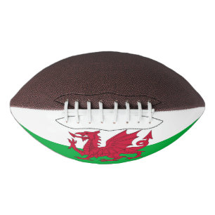 Patriotic american football flag of Wales