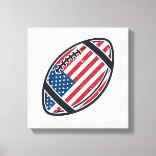 Patriotic American Football Vintage Vector Design_ Canvas Print