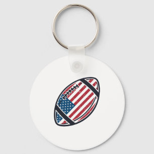 Patriotic American Football Vintage Vector Design_ Key Ring