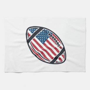 Patriotic American Football Vintage Vector Design_ Tea Towel
