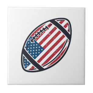 Patriotic American Football Vintage Vector Design_ Tile