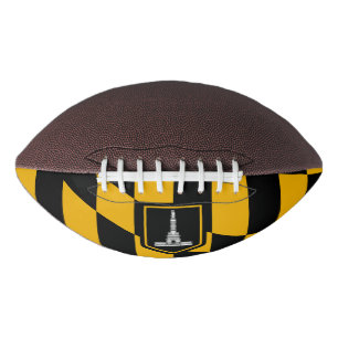 Patriotic american football with flag of Baltimore