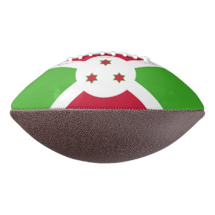 Patriotic american football with flag of Burundi