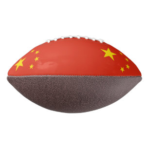 Patriotic american football with flag of China