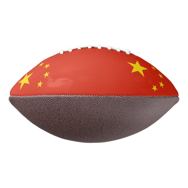 Patriotic american football with flag of China (Rotated 270)