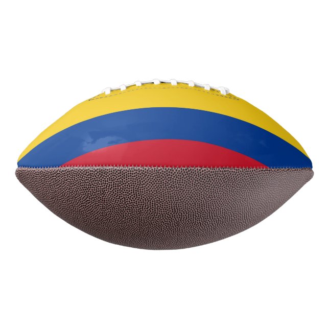 Patriotic american football with flag of Colombia (Rotated 270)