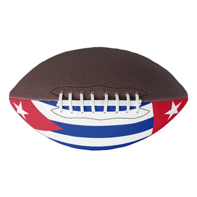 Patriotic american football with flag of Cuba (Front)