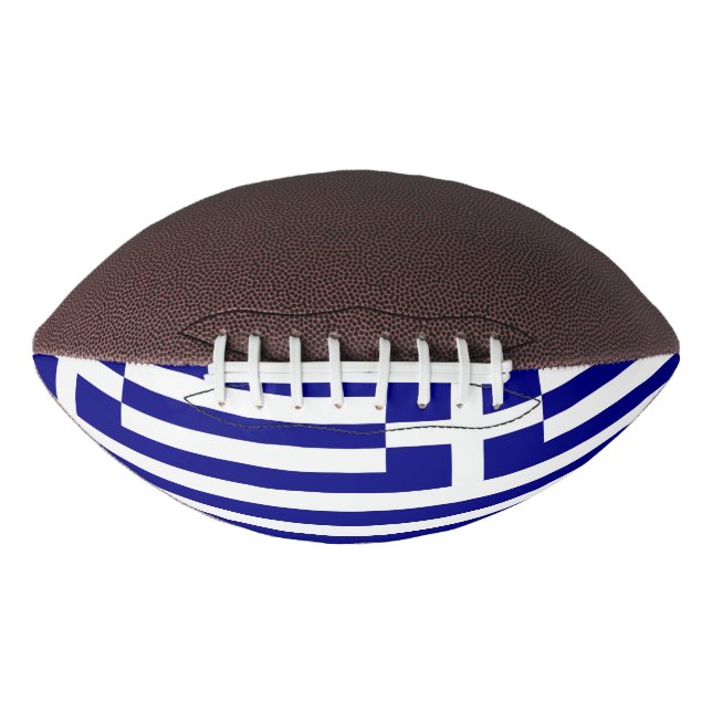 Patriotic american football with flag of Greece (Front)