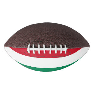 Patriotic american football with flag of Hungary