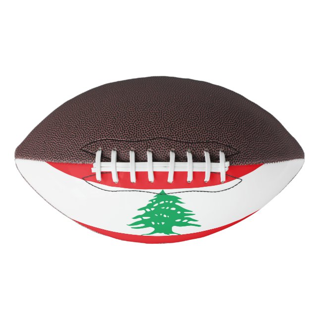 Patriotic american football with flag of Lebanon (Front)