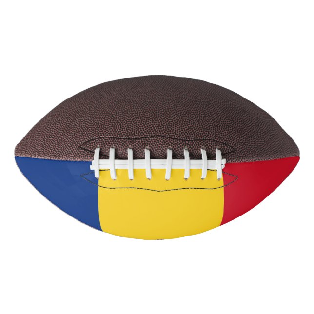 Patriotic american football with flag of Romania (Front)