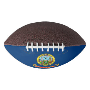 Patriotic american football with Idaho flag