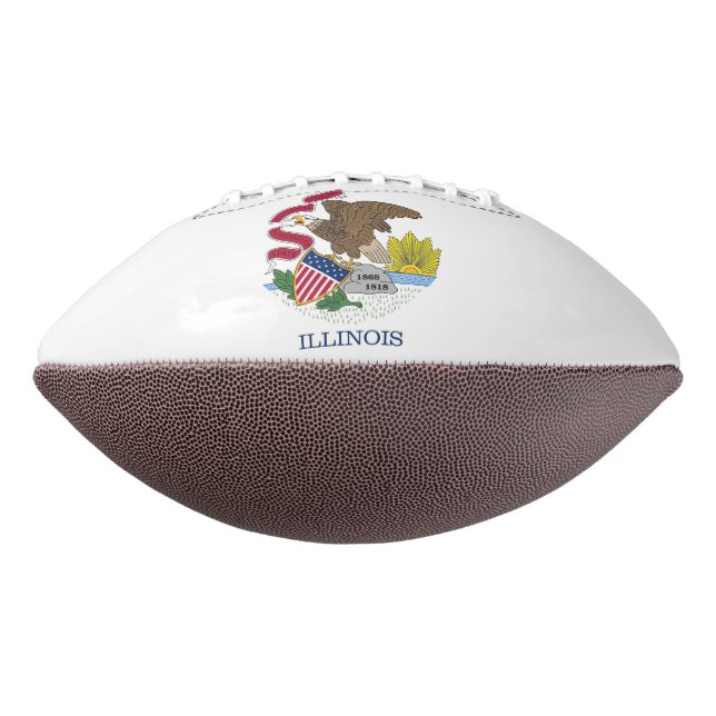 Patriotic american football with Illinois flag (Rotated 270)