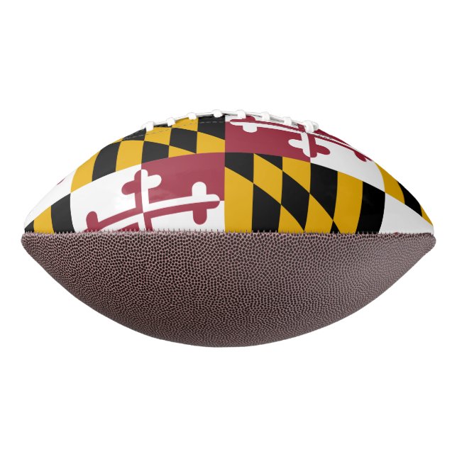 Patriotic american football with Maryland flag (Rotated 270)